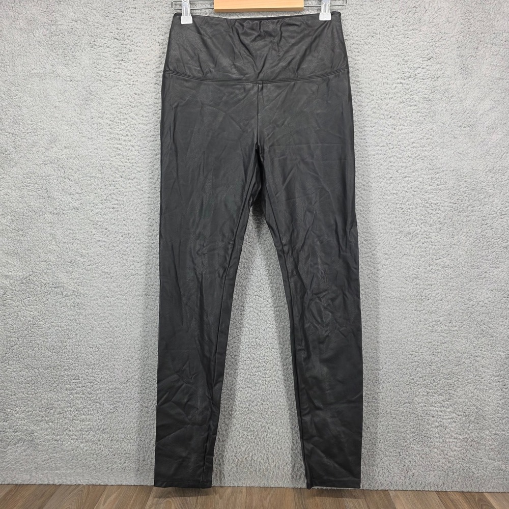 Lysse‎ New York Faux Leather Leggings Black High Waist Size Small Pull On